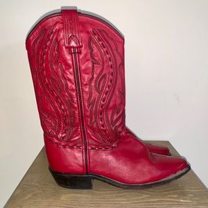 Red Leather Cowboy Boots